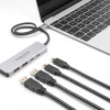DELOCK USB hub 64230, 4x θυρών, 10Gbps, USB-C σύνδεση, γκρι