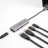 DELOCK USB hub 64239, 4x θυρών, 5Gbps, USB-C σύνδεση, γκρι