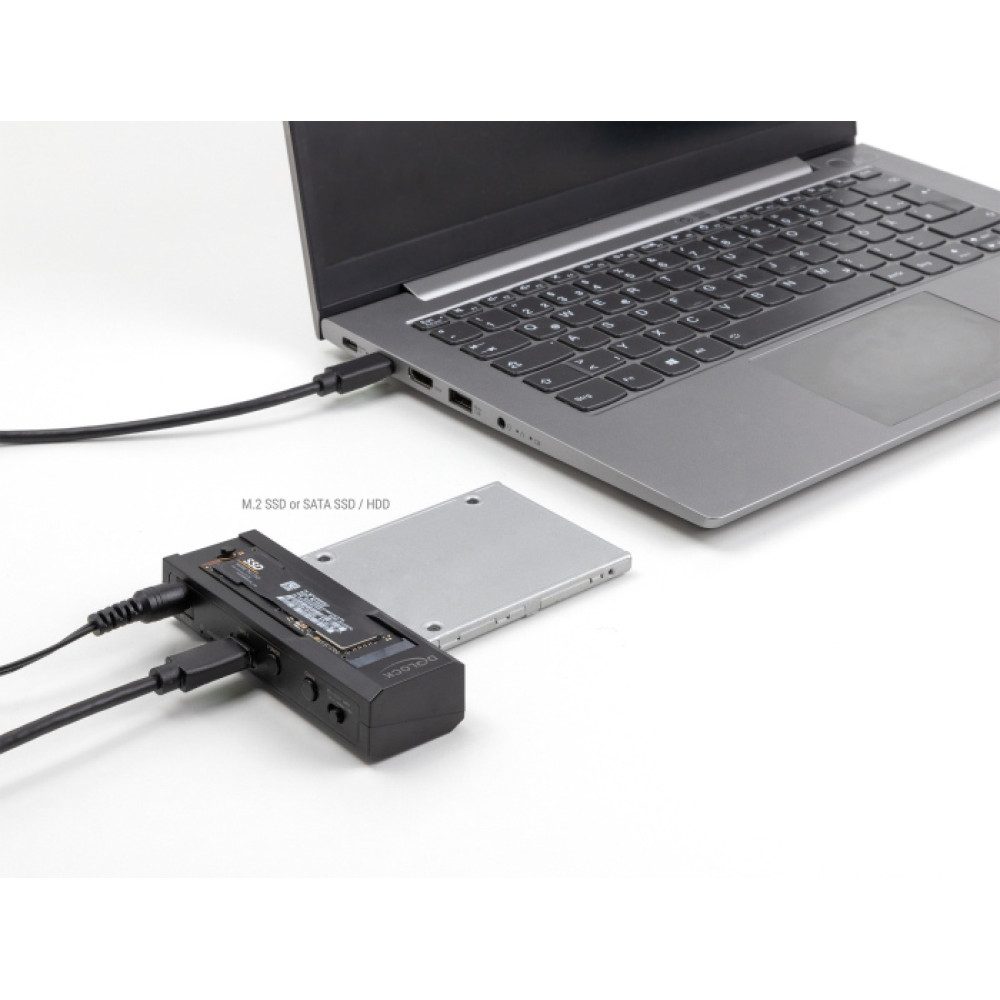 DELOCK docking station για M.2 NVMe/SATA ή 2.5"/3.5" SSD/HDD 64253, 10Gbps, μαύρο