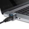 DELOCK mini USB hub 64359, 2x θυρών, USB 3.2, 10Gbps, USB-C σύνδεση, γκρι