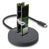 DELOCK docking station για M.2 NVMe PCIe SSD 64364, 2 θέσεων, 20Gbps, clone function, μαύρο