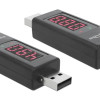 DELOCK αντάπτορας USB 65569 με οθόνη ένδειξης V/A, έως 5V/4A, μαύρος