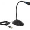 DELOCK μικρόφωνο με βάση και mute button 65871, USB, 1.7m, μαύρο