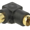 DELOCK αντάπτορας 66168 RCA αρσενικό σε RCA θηλυκό, γωνιακός, μαύρος