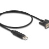 DELOCK καλώδιο USB σε RS-232 66461, 921.6Kbps, 50cm, μαύρο
