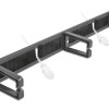 DELOCK cable management 66488, 19"/1U rack, 3x γάντζοι & βούρτσα, μαύρο