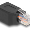 DELOCK αντάπτορας RJ45/RJ48/RJ50 66991, 10P/10C pin out 1:1, μαύρος