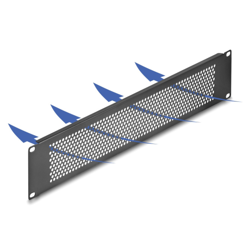 DELOCK κάλυμμα panel 67036 για 19"/2U rack, με αεραγωγούς, μαύρο