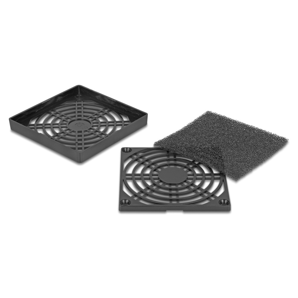 DELOCK σχάρα για 80mm ανεμιστήρα 67311 με φίλτρο σκόνης, πλαστική, μαύρη