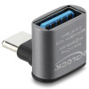 DELOCK αντάπτορας USB-C σε USB 67425, γωνιακός, 10Gbps, 60W, γκρι