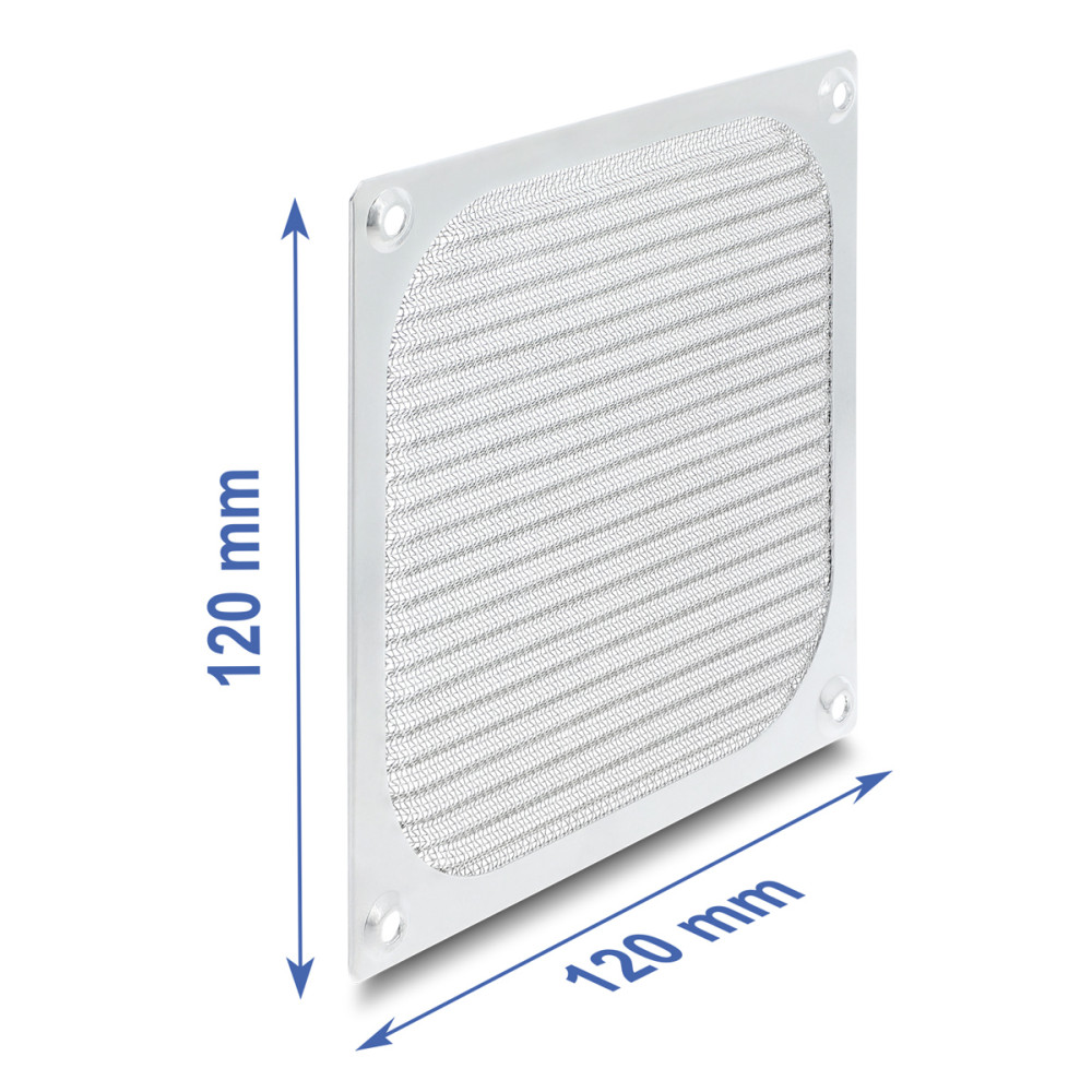 DELOCK σχάρα για 120mm ανεμιστήρα 67458 με φίλτρο σκόνης, μεταλλική, ασημί