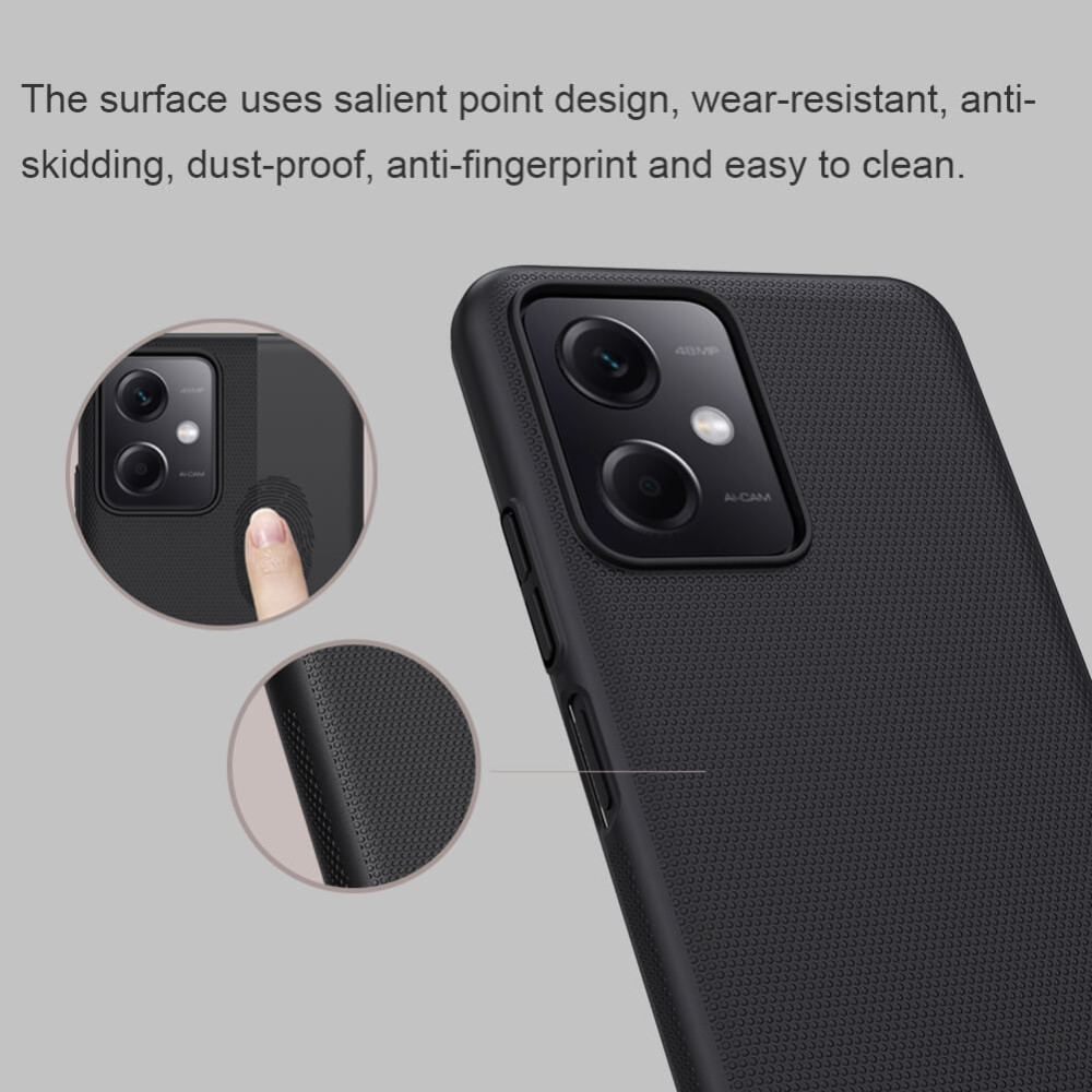 NILLKIN θήκη Super Frosted Shield για Xiaomi Redmi Note 12 5G, μαύρο