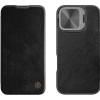 NILLKIN θήκη Qin Prop Leather για iPhone 16 Pro, δερμάτινη, μαύρη