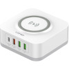 LDNIO σταθμός φόρτισης AW004, USB-C/3x USB/wireless, 32W, PD/QC, λευκός