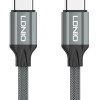LDNIO καλώδιο USB-C σε USB-C LC442C, 65W PD, 2m, γκρι