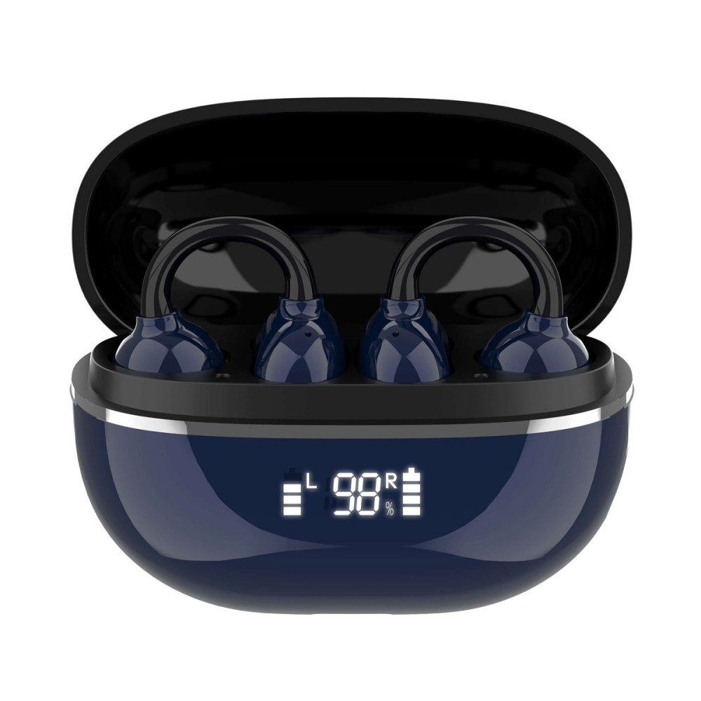 LDNIO earphones με θήκη φόρτισης T09, OWS, Φ10mm, 35/400mAh, μπλε