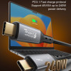 LDNIO καλώδιο USB-C TC-11c, 240W, 40Gbps, 8K/60Hz, 1m, μαύρο