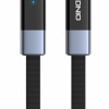 LDNIO καλώδιο USB-C LC242c, flat, 65W, 480Mbps, 2m, μαύρο