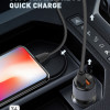 LDNIO φορτιστής αυτοκινήτου C510Q με καλώδιο, USB & USB-C, 38W, μαύρος