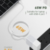 LDNIO καλώδιο USB-C σε USB-C LC121C, 65W PD, 1m, λευκό