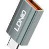 LDNIO αντάπτορας USB-C σε USB LC140, αρσενικό σε θηλυκό, γκρι