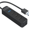 ORICO USB hub TWU32-4A, 4x θυρών, USB 3.0, 5Gbps, USB σύνδεση, έξτρα τροφοδοσία, μαύρο