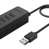 ORICO USB hub W5P-U2, 4x θυρών, USB 2.0, 480Mbps, USB σύνδεση, 1m καλώδιο, μαύρο