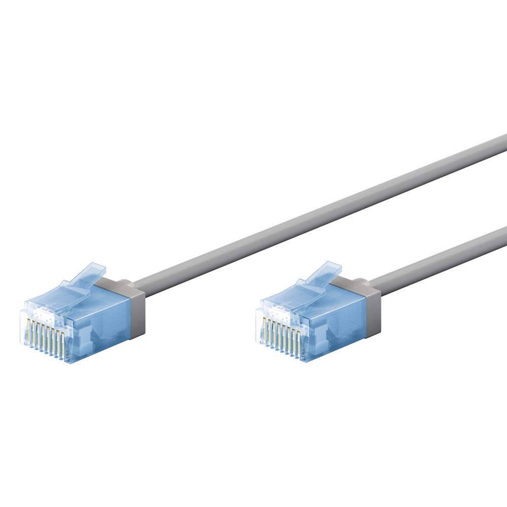 GOOBAY καλώδιο δικτύου 74222, CAT 6A U/UTP, ultra slim, copper, 500MHz, 1m, γκρι