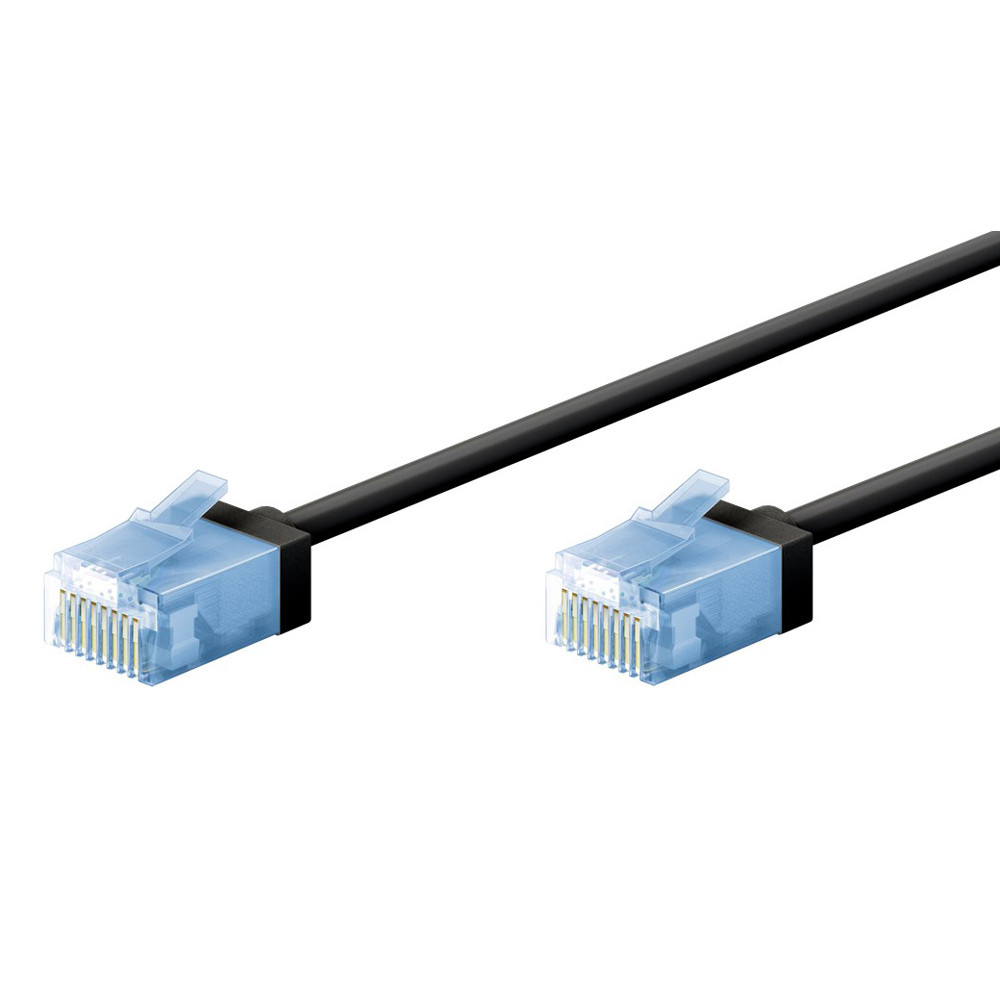 GOOBAY καλώδιο δικτύου 74234, CAT 6A U/UTP, ultra slim, copper, 500MHz, 2m, μαύρο