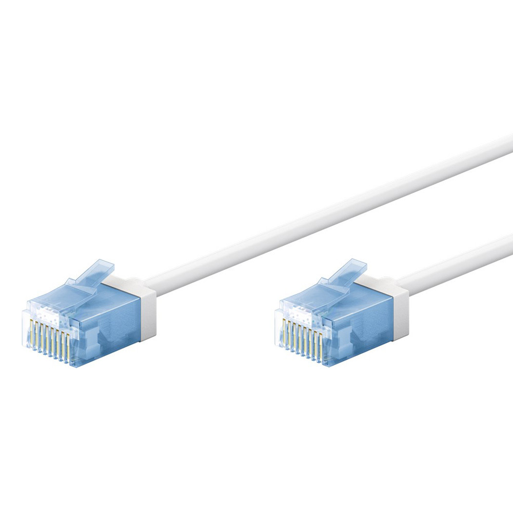 GOOBAY καλώδιο δικτύου 74244, CAT 6A U/UTP, ultra slim, copper, 500MHz, 0.15m, λευκό