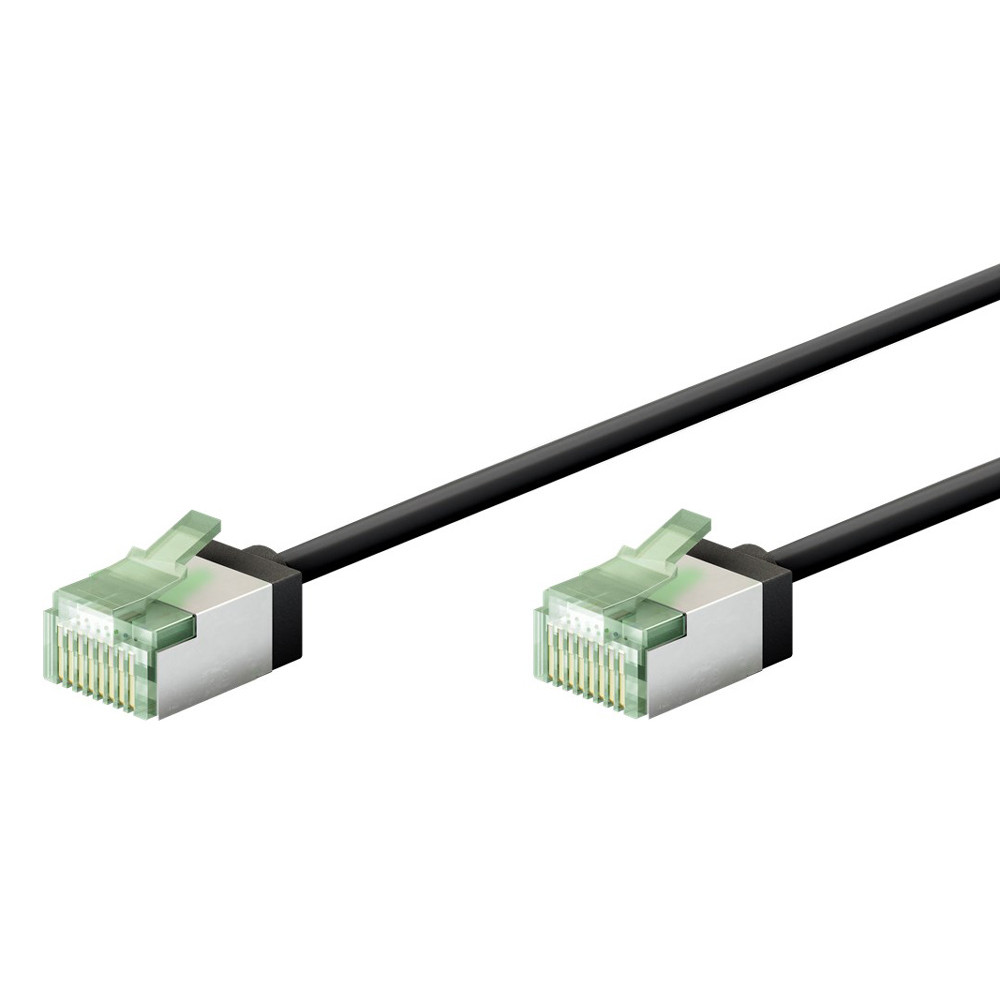 GOOBAY καλώδιο δικτύου 74351, CAT 8.1 U/FTP, ultra slim, copper, 40Gbps, 0.25m, μαύρο