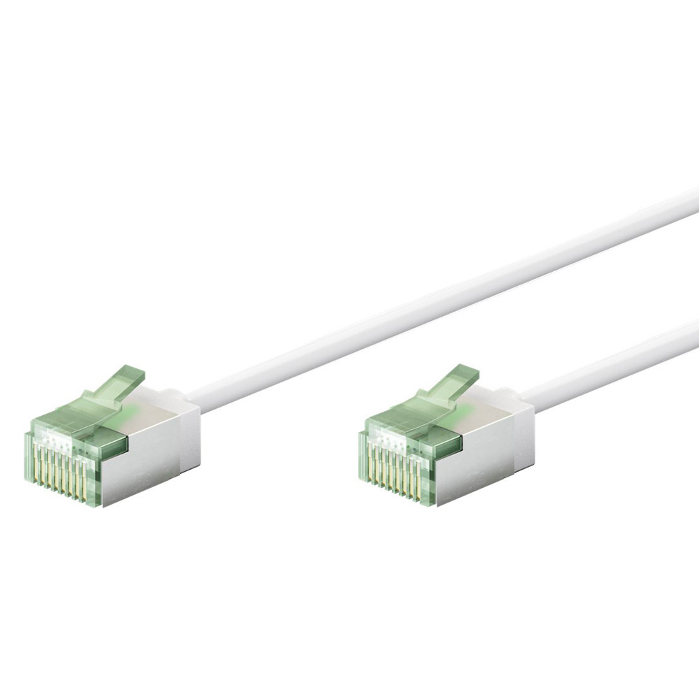 GOOBAY καλώδιο δικτύου 74357, CAT 8.1 U/FTP, ultra slim, copper, 2000MHz, 0.15m, λευκό