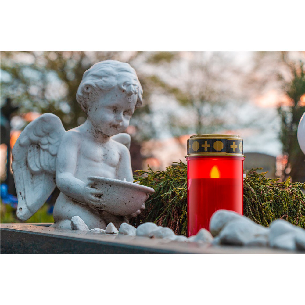 GOOBAY LED φωτιστικό κερί αφιέρωσης 74366, 2400K, IP44, κόκκινο