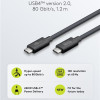 GOOBAY καλώδιο USB-C 74376, USB4, 240W, 80Gbps, 16K/60Hz, 1.2m, μαύρο