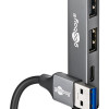 GOOBAY USB hub 74458, 4x θυρών, USB 3.2, 5Gbps, USB σύνδεση, γκρι