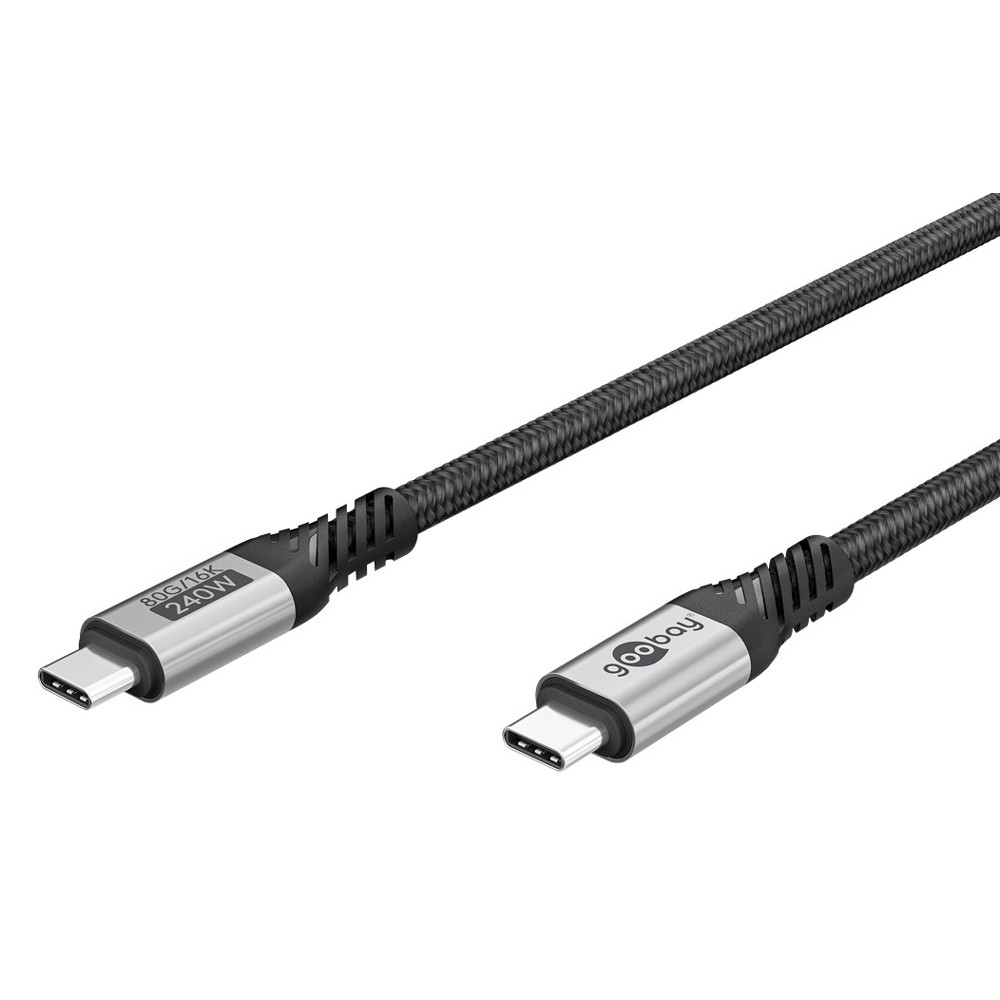 GOOBAY καλώδιο USB-C 74776, USB4, 240W, 80Gbps, 16K/60Hz, 1.5m, μαύρο