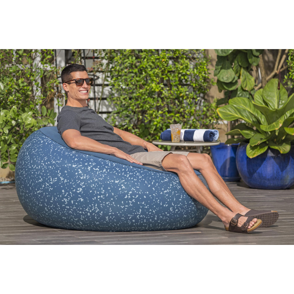 BESTWAY φουσκωτή πουφ πολυθρόνα 75154, 112x112x66cm, μπλε