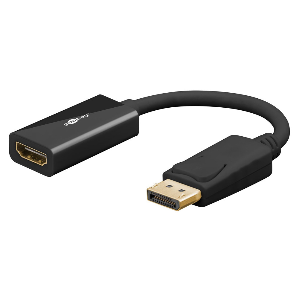 GOOBAY αντάπτορας DisplayPort σε HDMI 75269, 4K/60Hz, active, 0.1m, μαύρος
