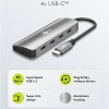 GOOBAY USB hub 76565, 4x θυρών, USB 3.2, 10Gbps, USB-C σύνδεση, γκρι