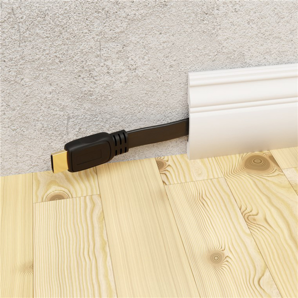 GOOBAY καλώδιο HDMI 77133 με Ethernet, flat, 8K/60Hz, 48 Gbps, 1m, μαύρο