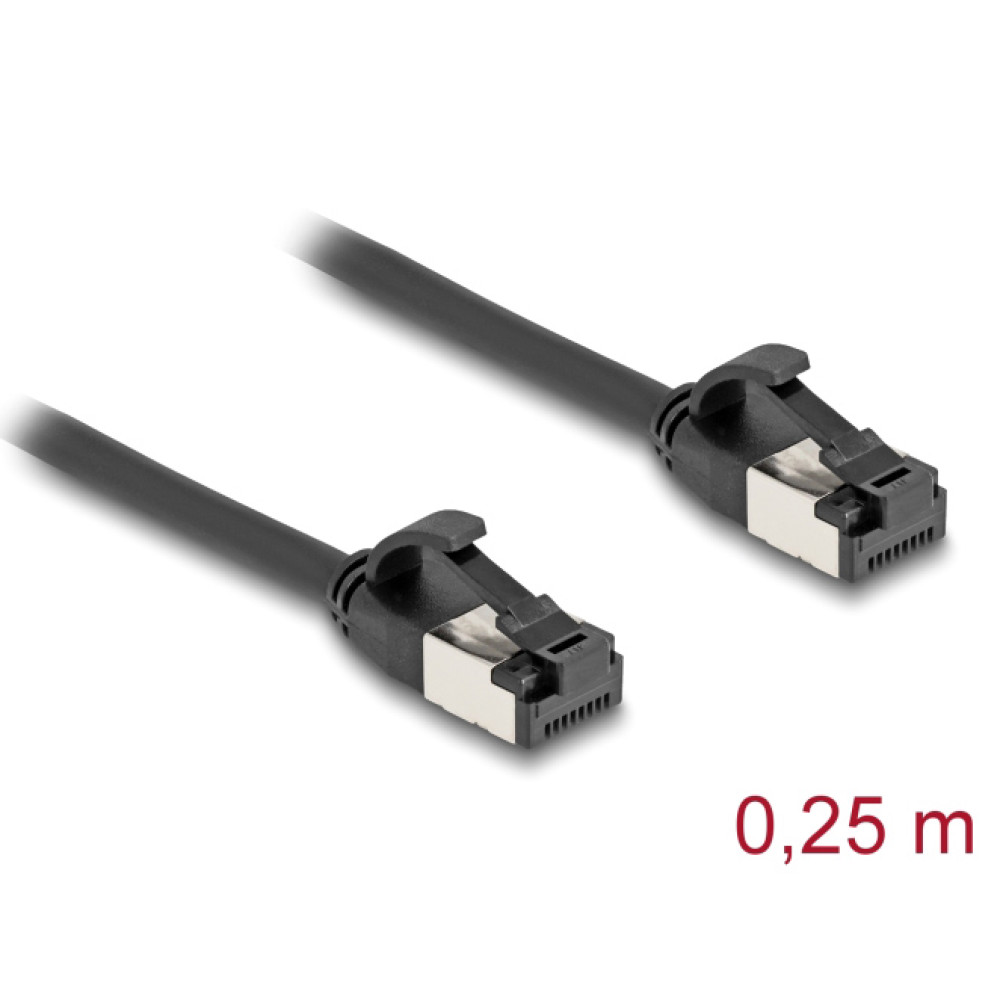 DELOCK καλώδιο δικτύου 80181, CAT 8.1 U/FTP, 40Gbps, εύκαμπτο, 0.25m, μαύρο