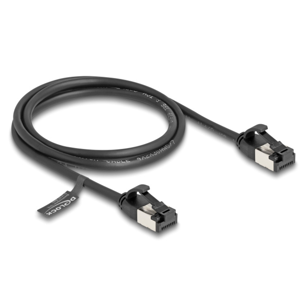 DELOCK καλώδιο δικτύου 80183, CAT 8.1 U/FTP, 40Gbps, εύκαμπτο, 1m, μαύρο