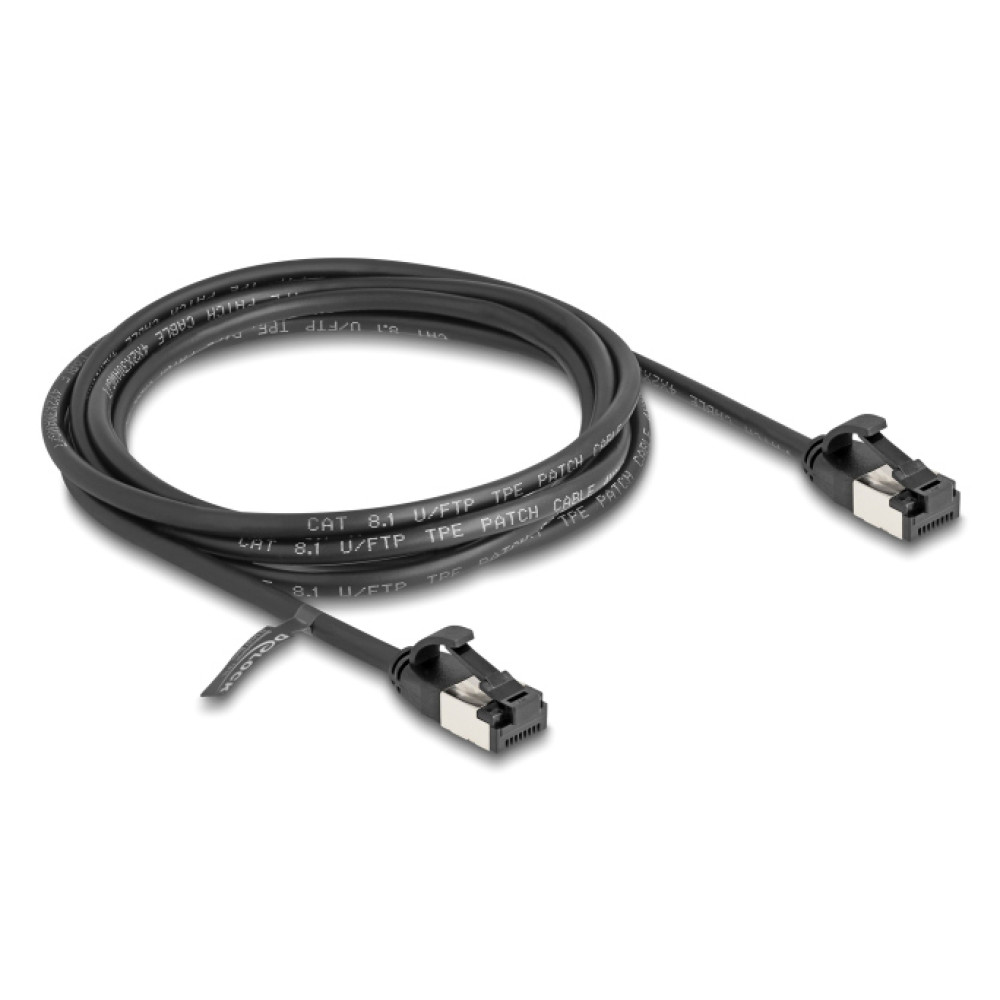 DELOCK καλώδιο δικτύου 80184, CAT 8.1 U/FTP, 40Gbps, εύκαμπτο, 2m, μαύρο