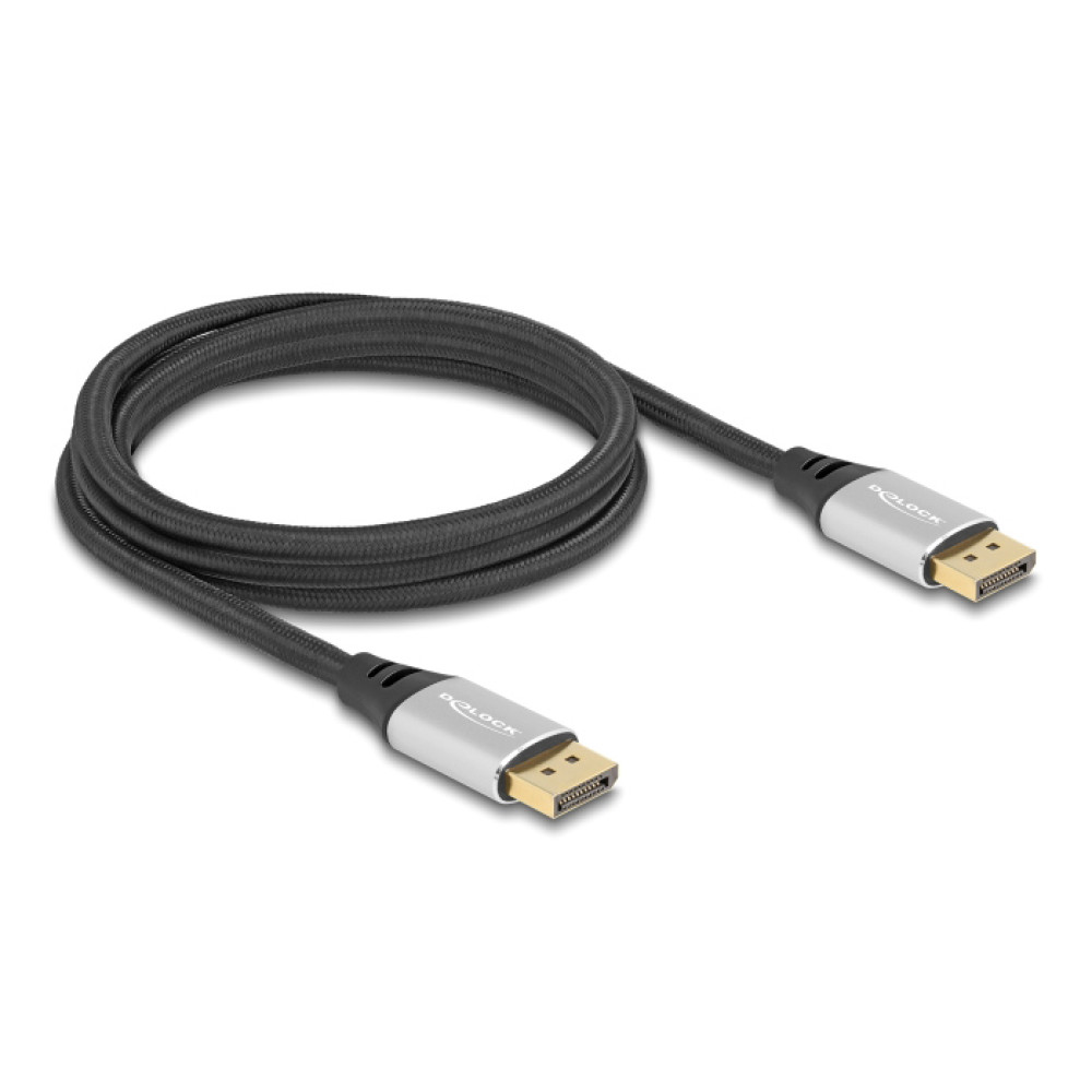 DELOCK καλώδιο DisplayPort 2.1 80634, 16K/60Hz, 40 Gbps, 2m, μαύρο