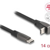 DELOCK καλώδιο USB-C 80750, 60W, flat, γωνιακό, 480 Mbps, 14cm, μαύρο