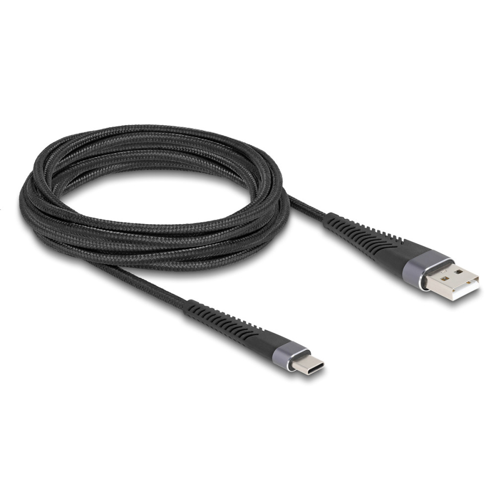 DELOCK καλώδιο USB σε USB-C 81123, 60W, 480Mbps, 3m, μαύρο