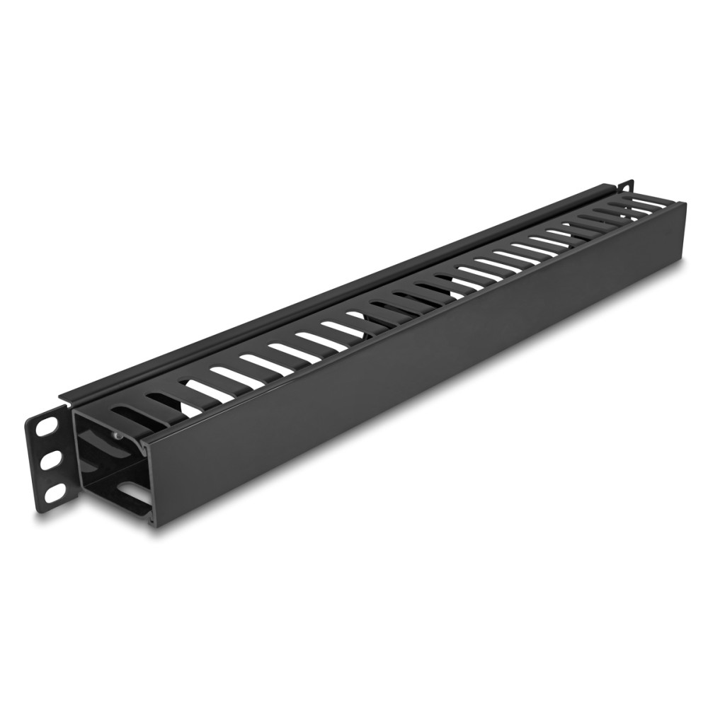 DELOCK cable management 81555 για rack 19"/1U, πλαστικό/μεταλλικό, μαύρο