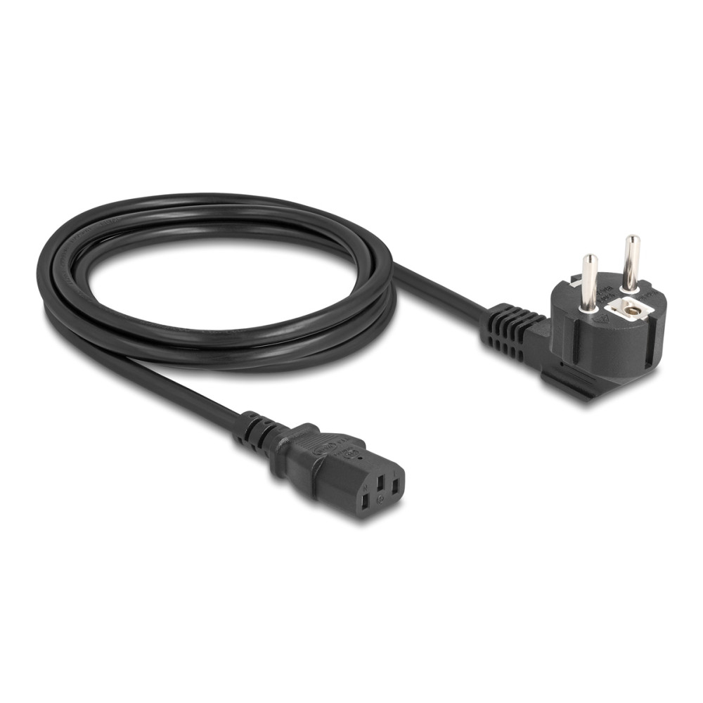 DELOCK καλώδιο τροφοδοσίας 81567, 3x 1.00mm², 2m, μαύρο