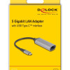 DELOCK αντάπτορας δικτύου 81570, USB-C, 5Gbps Ethernet, ασημί