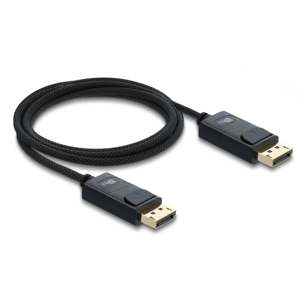 DELOCK καλώδιο DisplayPort 2.1 81672, 16K/60Hz, 80 Gbps, 2m, μαύρο